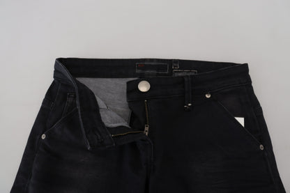 Jeans skinny Acht eleganti neri lavati a vita bassa