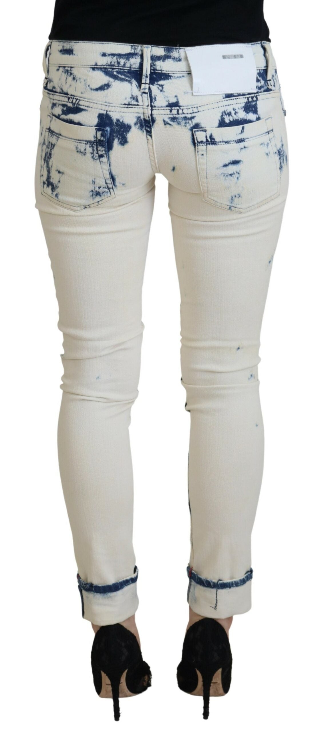 Jeans skinny strappati a vita bassa Acht Chic