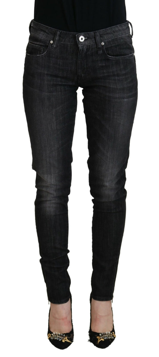 Jeans skinny Fiorucci Chic neri a vita bassa