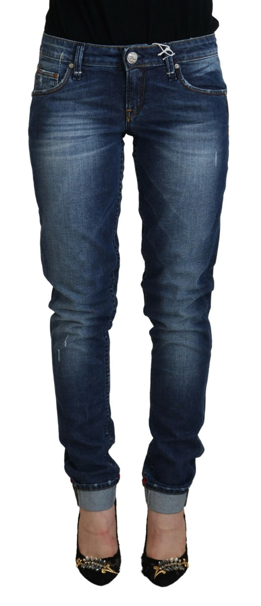 Jeans skinny Acht eleganti blu lavati a vita bassa