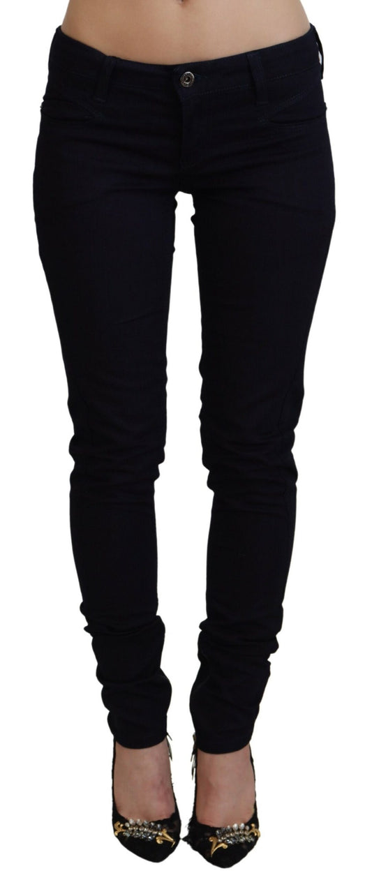 Costume National Chic Jeans skinny in denim nero a vita bassa