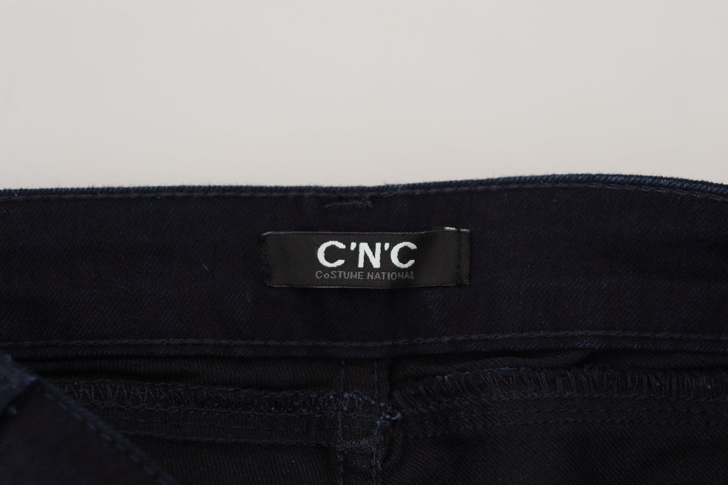 Costume National Chic Jeans skinny in denim nero a vita bassa