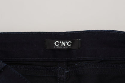 Costume National Chic Jeans skinny in denim nero a vita bassa