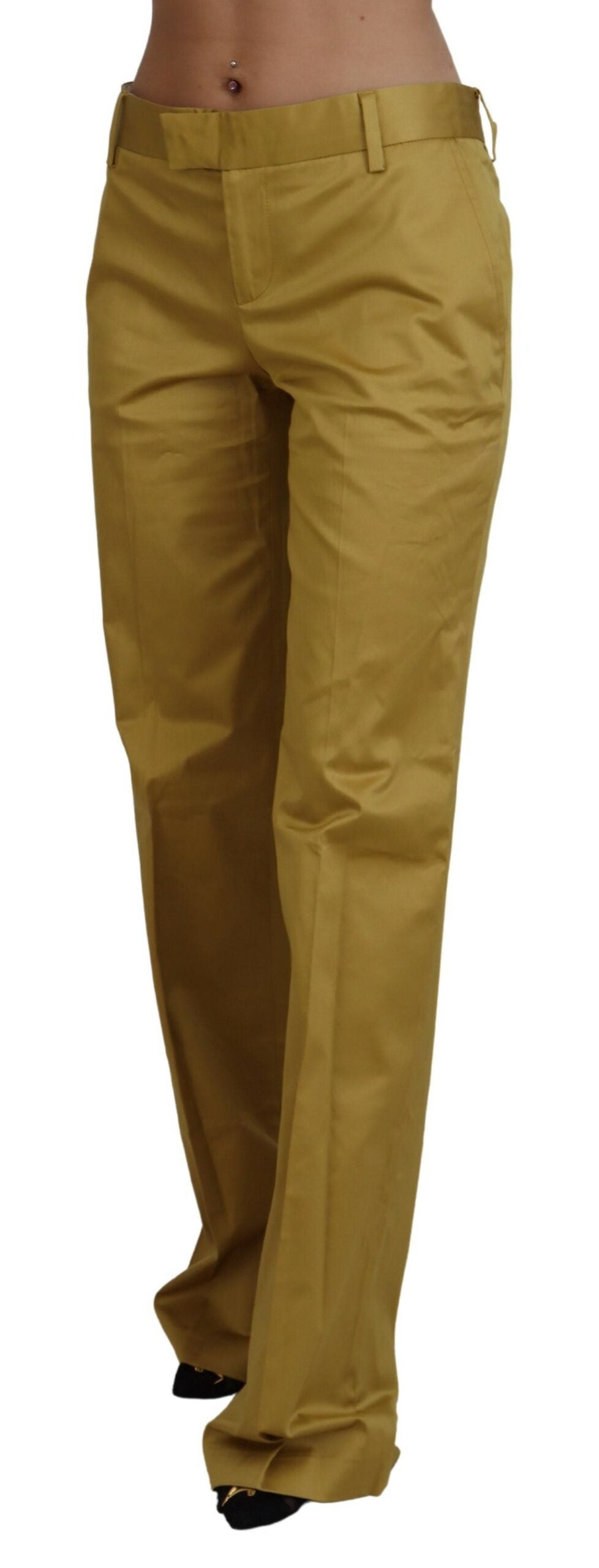 Pantaloni Just Cavalli eleganti dal taglio dritto color oro