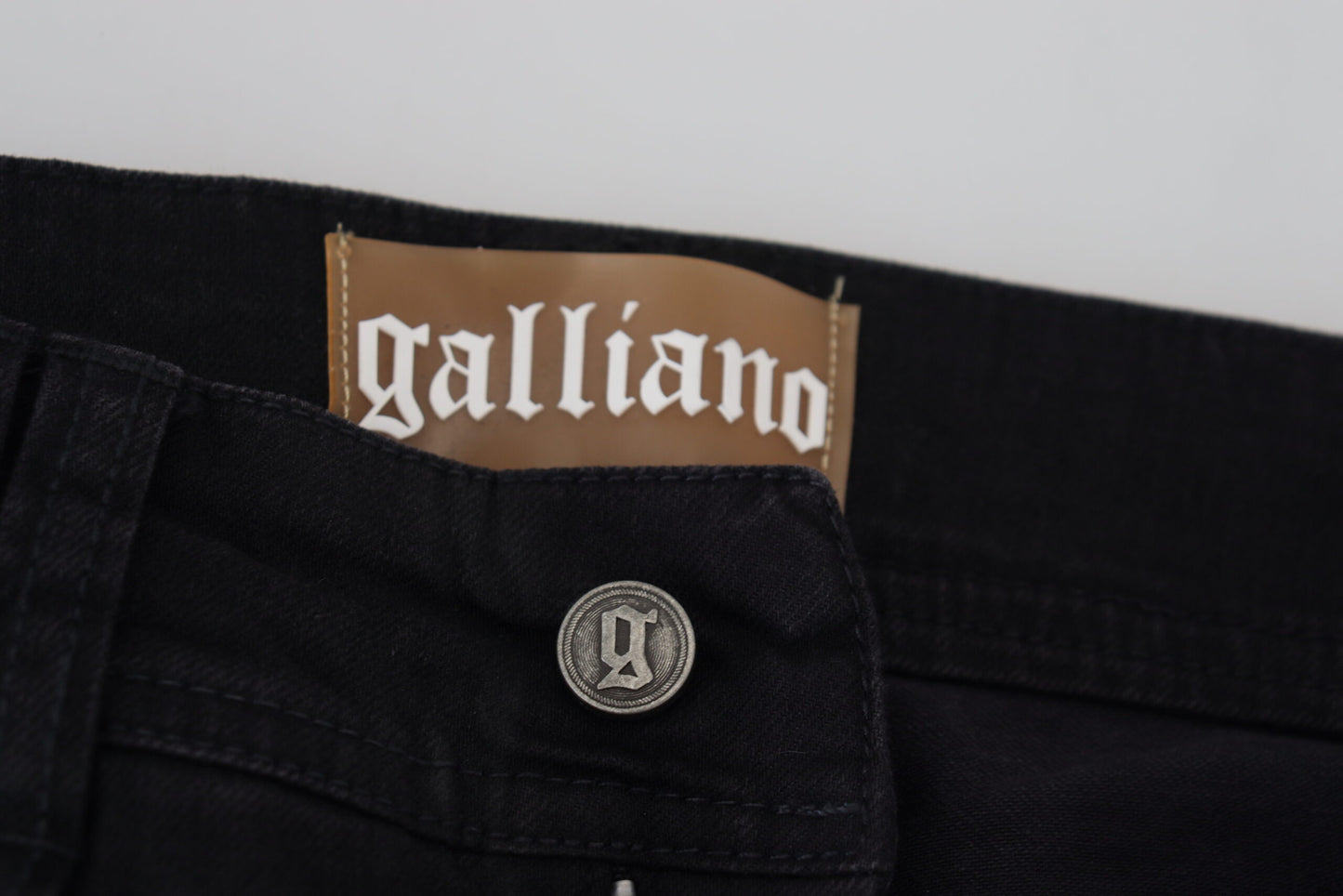 Jeans neri svasati a vita media chic John Galliano