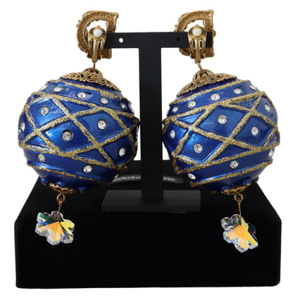 Dolce &amp; Gabbana Eleganti orecchini pendenti con sfera di Natale in cristallo