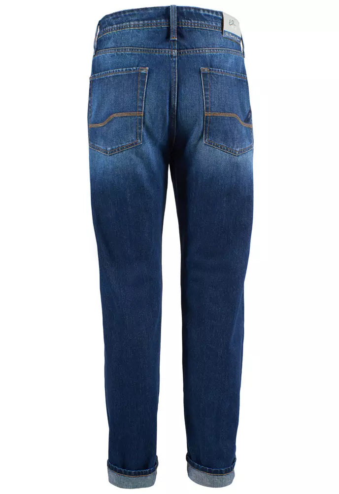 Jeans da uomo in cotone blu vestibilità regolare Yes Zee Chic