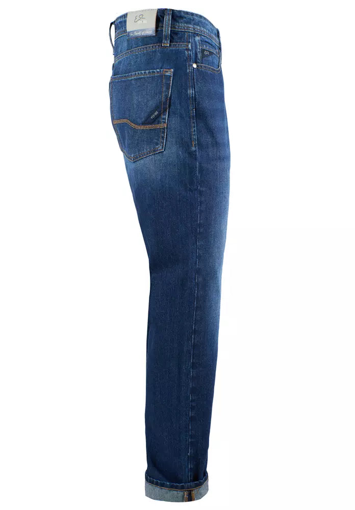 Jeans da uomo in cotone blu vestibilità regolare Yes Zee Chic