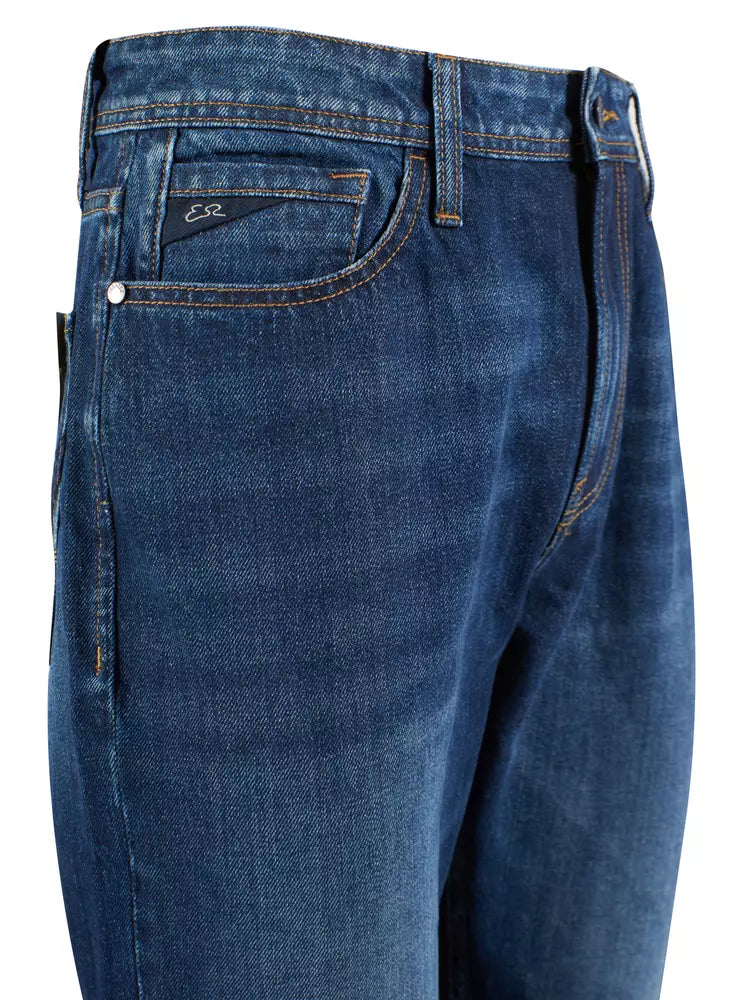 Jeans da uomo in cotone blu vestibilità regolare Yes Zee Chic