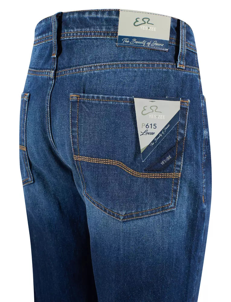 Jeans da uomo in cotone blu vestibilità regolare Yes Zee Chic