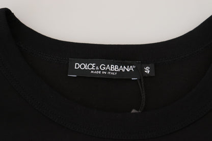 T-shirt in cotone nero chic Dolce &amp; Gabbana per l'uomo moderno