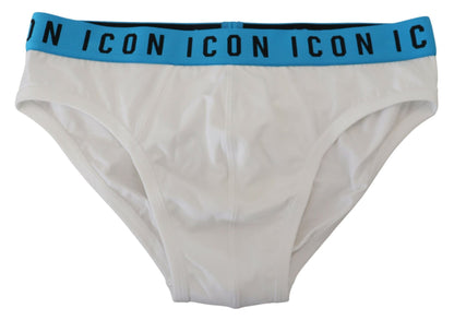 Slip eleganti in cotone bianco elasticizzato Dsquared²