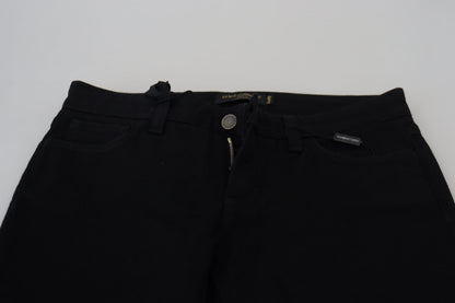 Capolavoro di denim elegante slim fit nero Dolce &amp; Gabbana