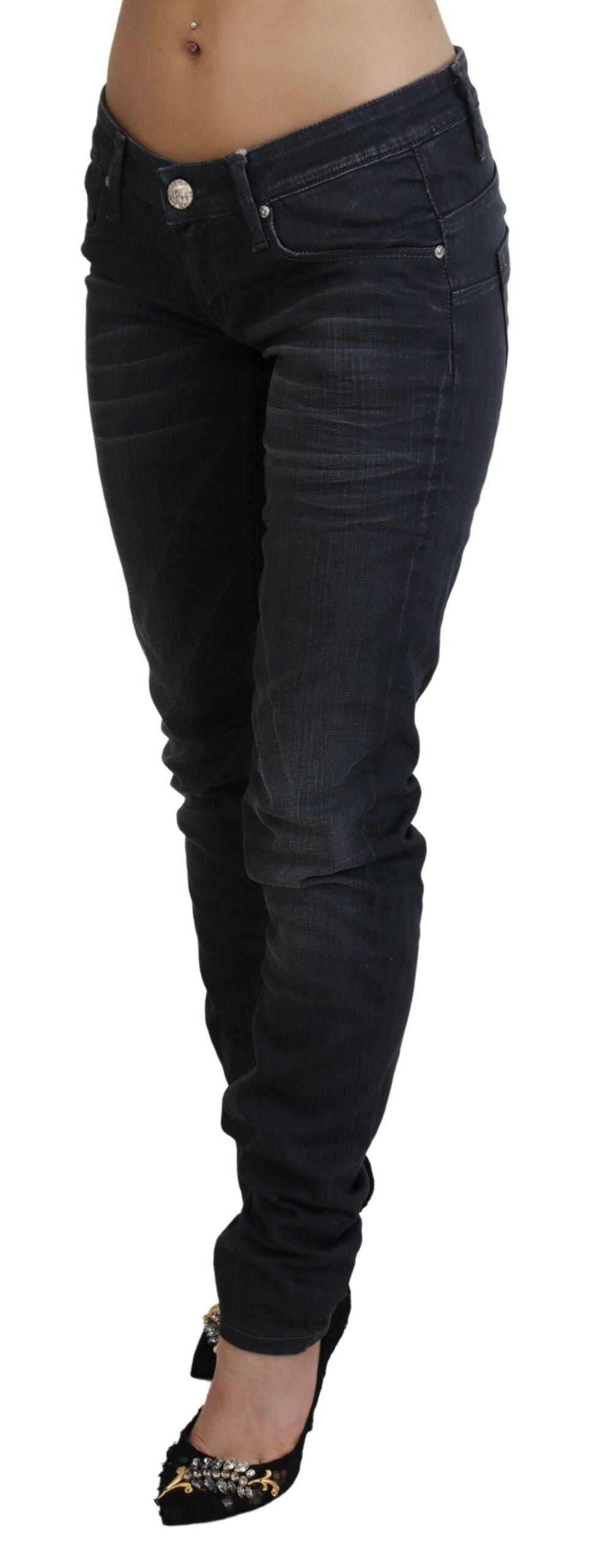 Acht elegante denim nero lavato slim fit