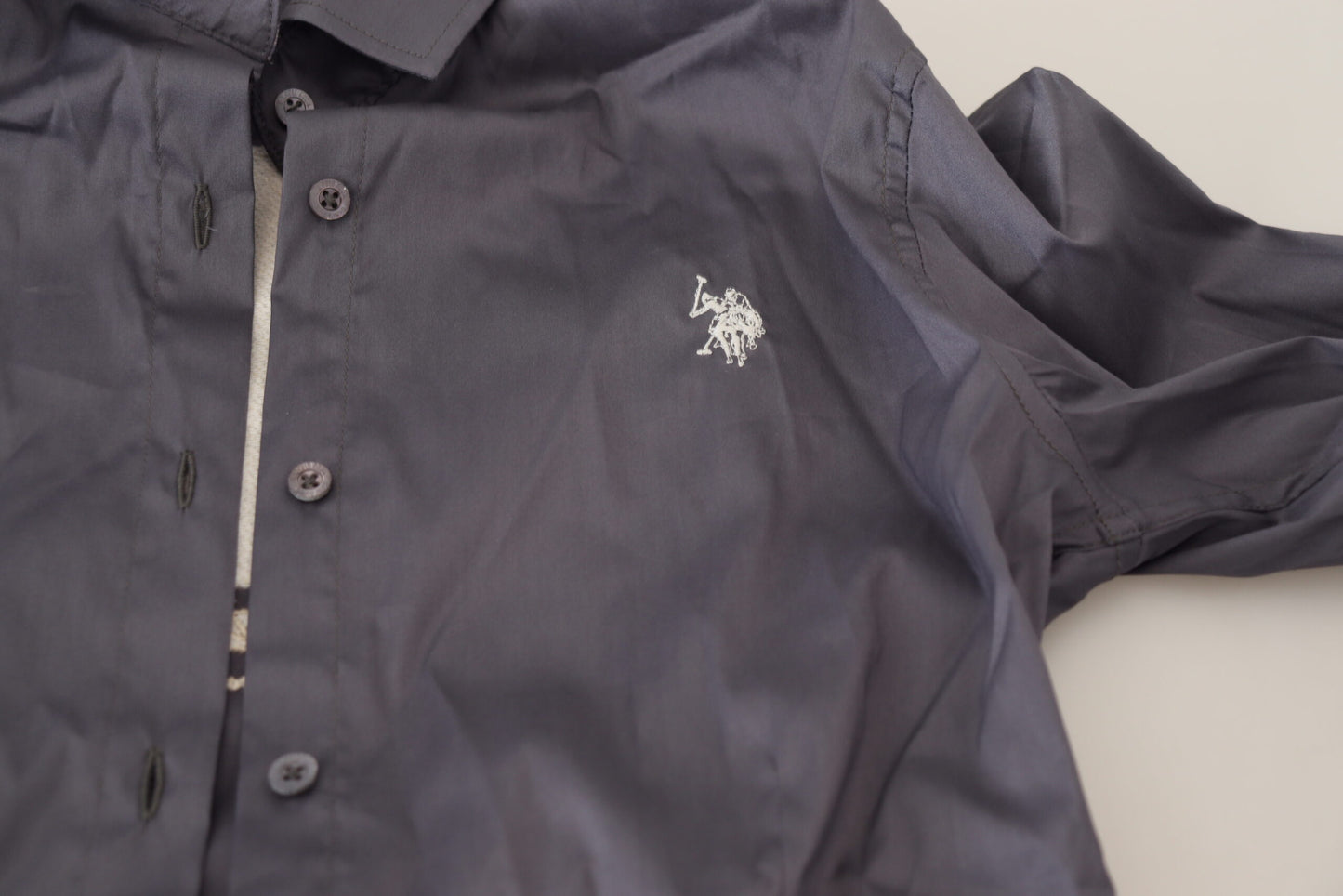 US POLO ASSN. Elegante polo a maniche lunghe grigia