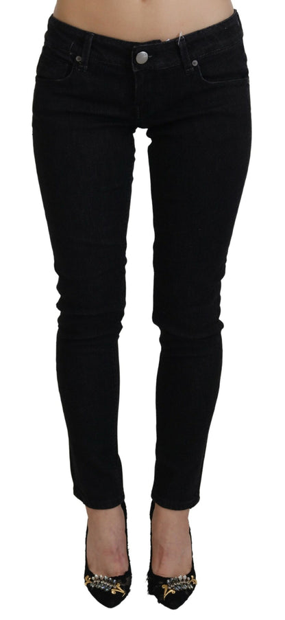 Acht denim slim fit in cotone elegante in nero