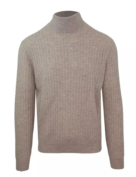 Maglione dolcevita in misto lana e cashmere beige Malo