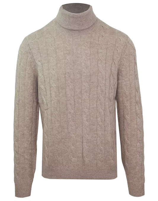 Maglione dolcevita in lana e cashmere beige Malo