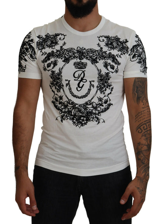 Dolce &amp; Gabbana T-shirt elegante con corona floreale