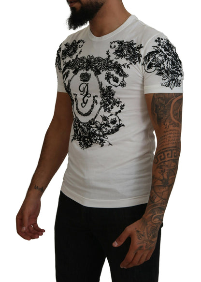 Dolce &amp; Gabbana T-shirt elegante con corona floreale