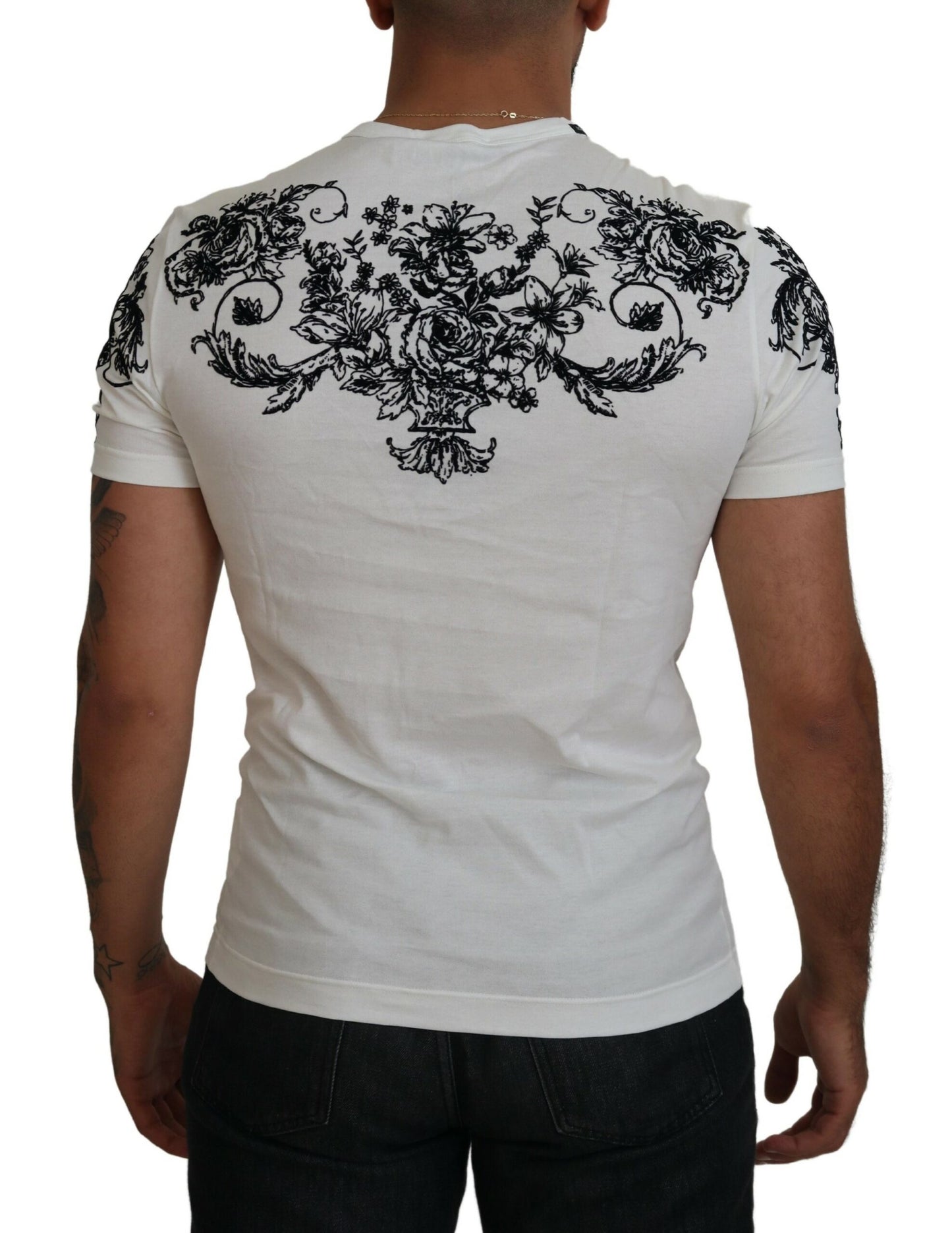 Dolce &amp; Gabbana T-shirt elegante con corona floreale