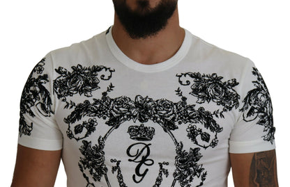 Dolce &amp; Gabbana T-shirt elegante con corona floreale