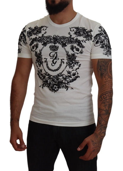 Dolce &amp; Gabbana T-shirt elegante con corona floreale