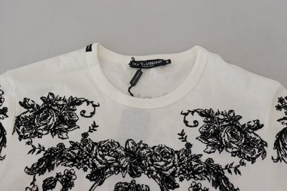 Dolce &amp; Gabbana T-shirt elegante con corona floreale