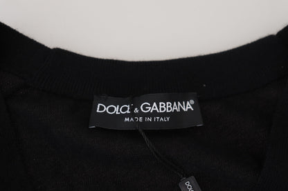 Dolce &amp; Gabbana Элегантный черный кашемировый кардиган-свитер