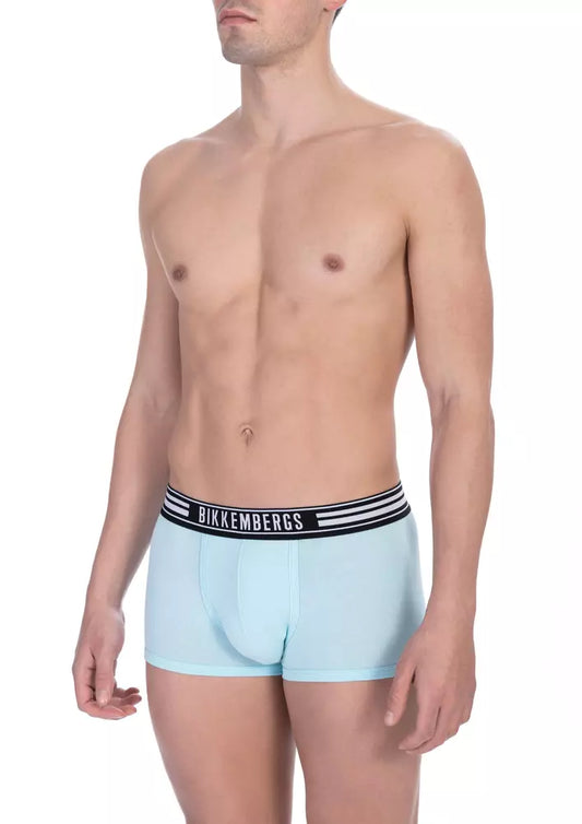 Bikkembergs Light Blue Cotton Men Underwear Boxer Pack