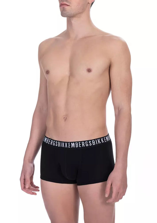 Bikkembergs Confezione da boxer intimo da uomo in cotone nero