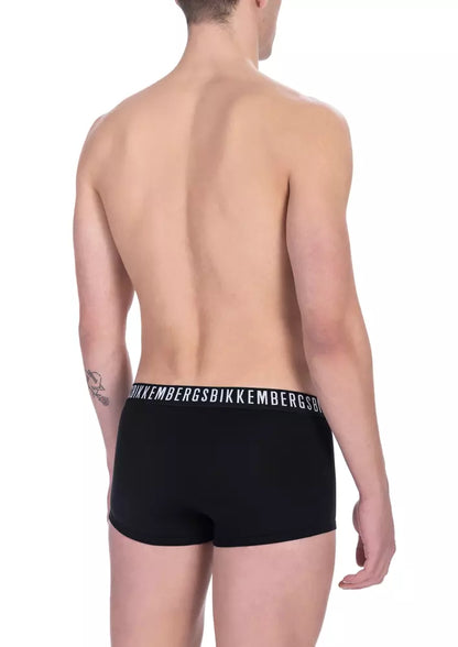 Bikkembergs Confezione da boxer intimo da uomo in cotone nero