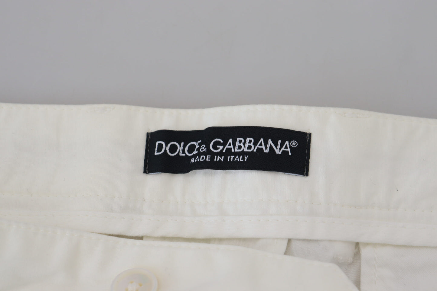 Dolce &amp; Gabbana Элегантные белые хлопковые брюки-чиносы