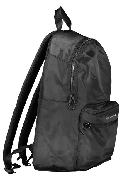 Tommy Hilfiger Black Polyester Men Backpack