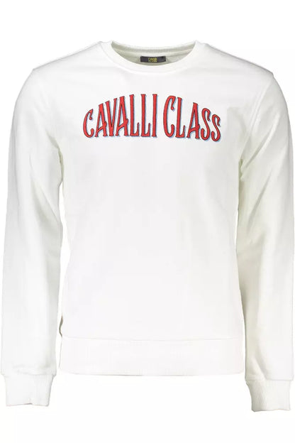 Cavalli Class Элегантный белый свитшот с вышивкой