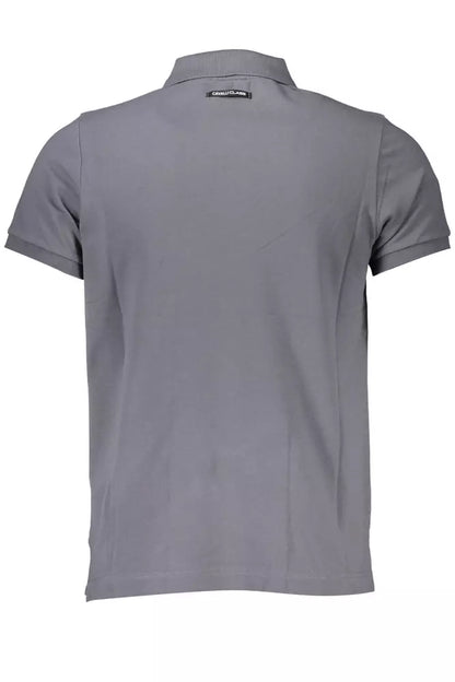 Cavalli Class Gray Cotton Men Polo Shirt