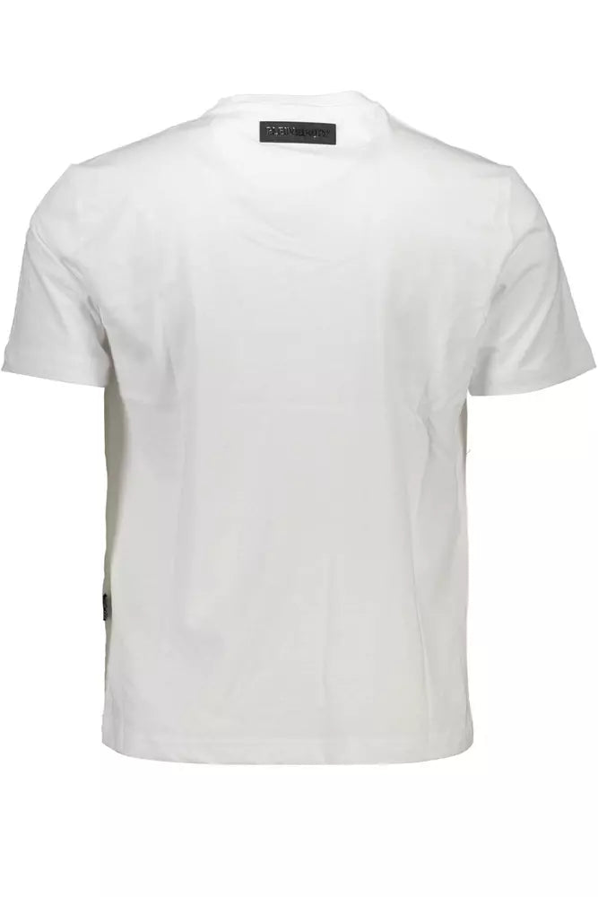 Plein Sport T-shirt girocollo bianca elegante con accenti contrastanti