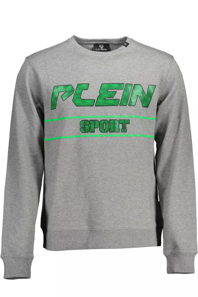 Plein Sport Изысканный серый свитшот с длинными рукавами