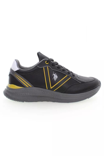 US POLO ASSN. Eleganti sneakers stringate nere con dettagli logo