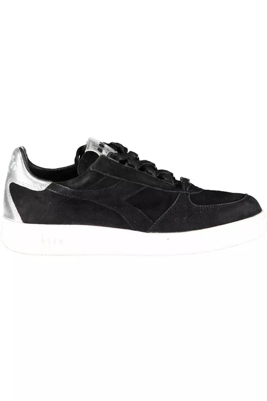 Sneakers Diadora Eleganti in Pelle Nera con Dettagli in Laccio