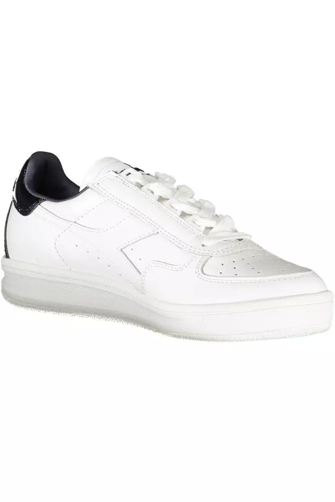 Diadora Eleganti Sneakers Stringate Bianche con Dettaglio a Contrasto