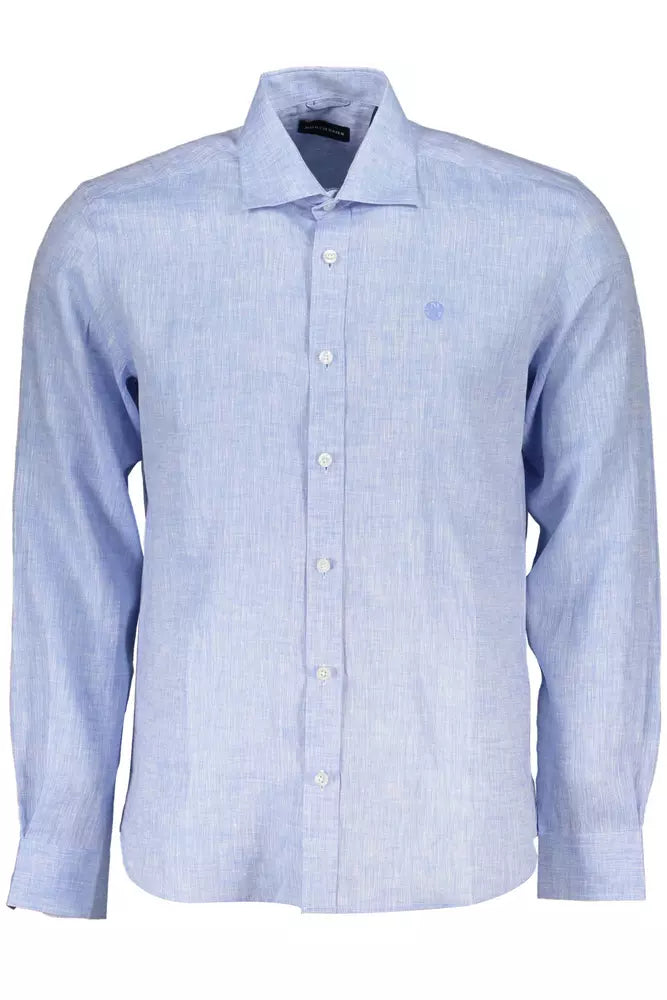 Camicia North Sails Elegante in Lino Azzurro