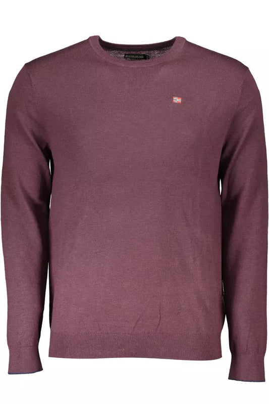 Maglione Napapijri Elegante in Lana Viola con Ricami