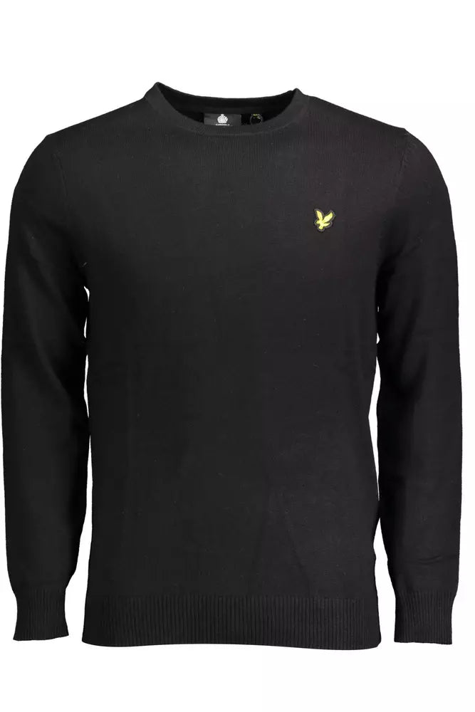 Lyle &amp; Scott Элегантный черный свитер из хлопковой шерсти с длинными рукавами