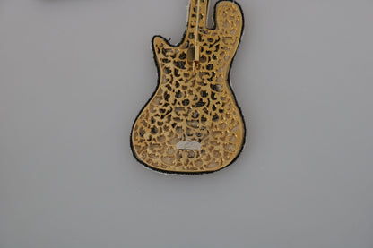 Spilla a forma di chitarra con paillettes dorate Dolce &amp; Gabbana