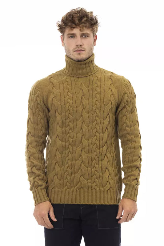 Maglione da uomo Alpha Studio in lana marrone