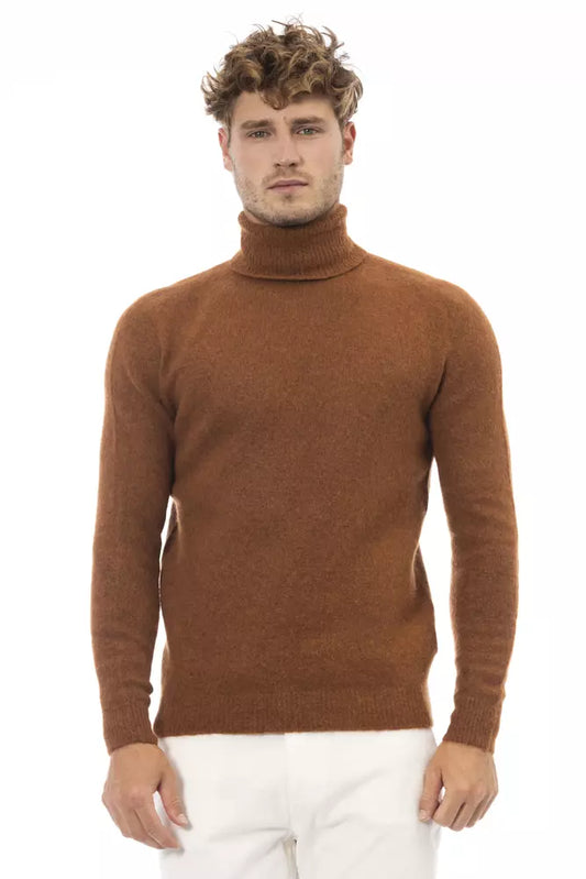 Maglione da uomo Alpha Studio Brown Alpaca