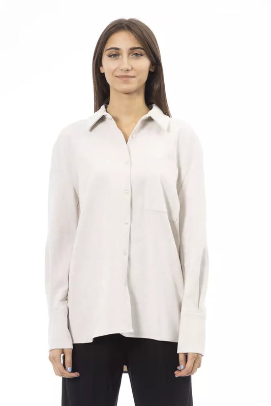 Camicia da donna Alpha Studio in poliestere bianco