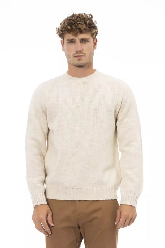 Maglione da uomo in alpaca beige Alpha Studio