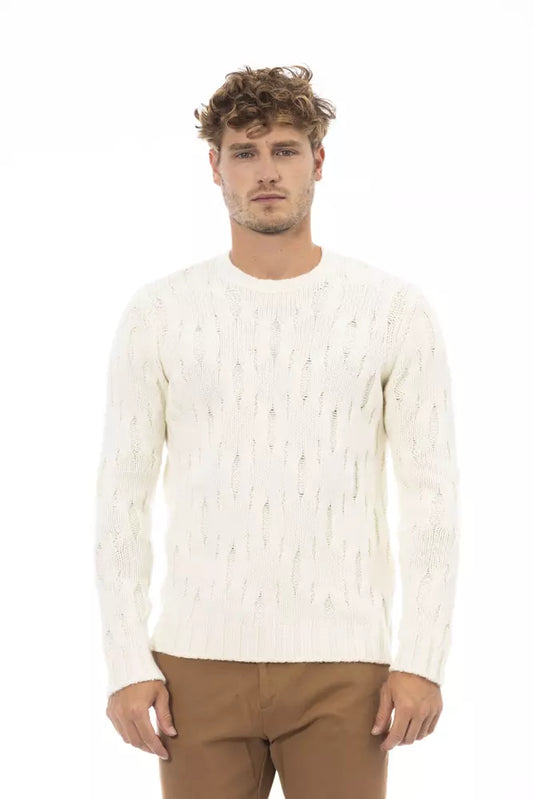 Maglione da uomo in lana beige Alpha Studio